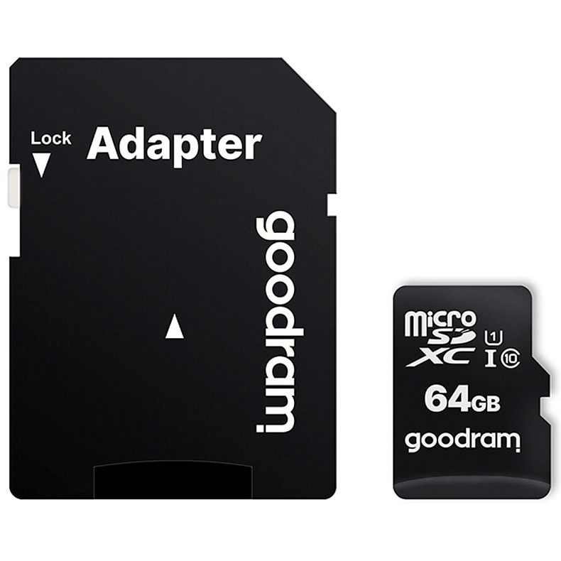 MicroSDXC  64GB UHS-I Class 10 Goodram + SD-adapter (M1AA-0640R12)