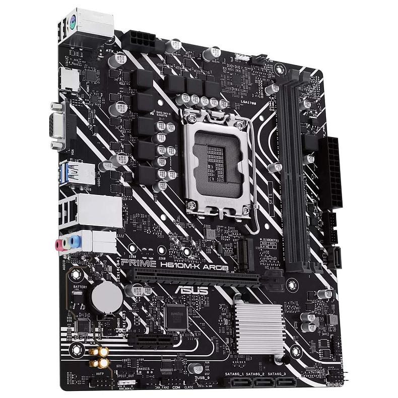 Материнcька плата ASUS PRIME H610M-K ARGB s1700 H610 2xDDR5 M.2 HDMI D-Sub mATX ARGB (90MB1G90-M0EAY0)