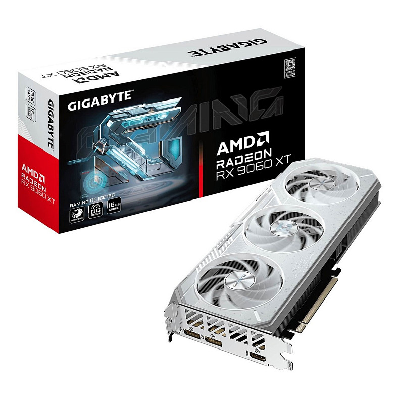 Видеокарта Gigabyte AMD Radeon RX 9060 XT 16GB GDDR6 Gaming OC Ice (GV-R906XGAMINGOCICE-16GD)