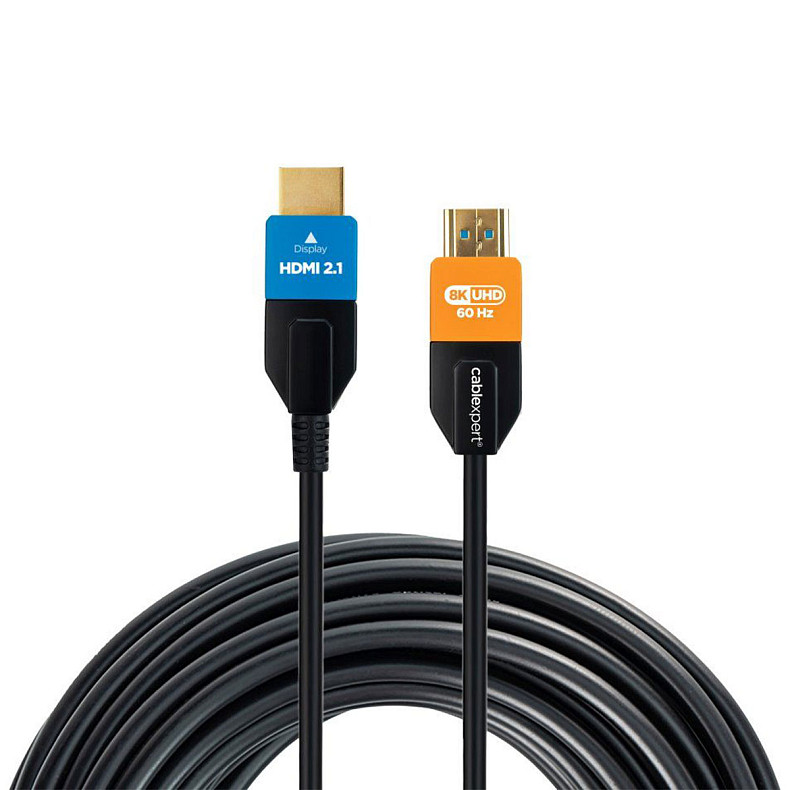 Кабель оптичний (AOC) HDMI V.2.1, 8К 60Гц/4К 120Гц, позолочені конектори, 10 м