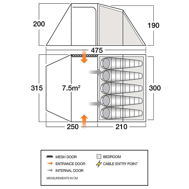 Намет п'ятимісний Vango Beta 550XL Mineral Green (TEUBETA00000002)