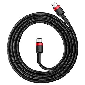 Кабель Baseus Cafule USB Cable Type-C-Type-C 3A 1m Red+Black (CATKLF-G91)