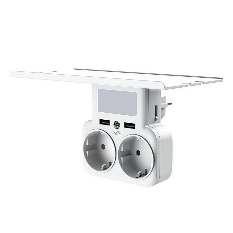 Сетевое зарядное устройство XO WL09 (2 розетки 4000W; 2USB 2.4A) White (WL09.white)
