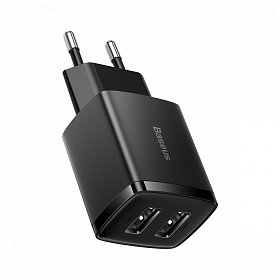 Зарядний пристрій Baseus Compact 10,5W (2 USB) Black (CCXJ010201)