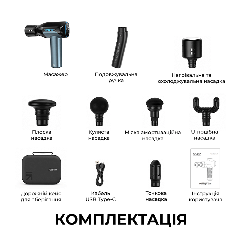 Перкусійний масажер RENPHO Reach 2 Thermacool