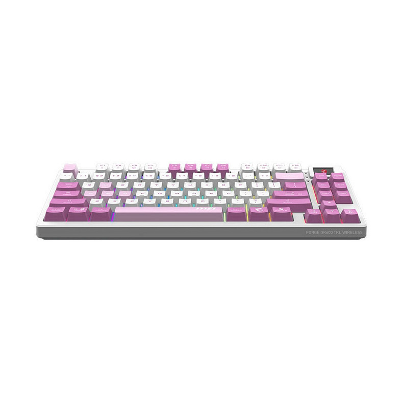 Клавіатура MSI Forge GK600 TKL W Violet UA 83key Mechanical Linear USB-A Wireless Blue
