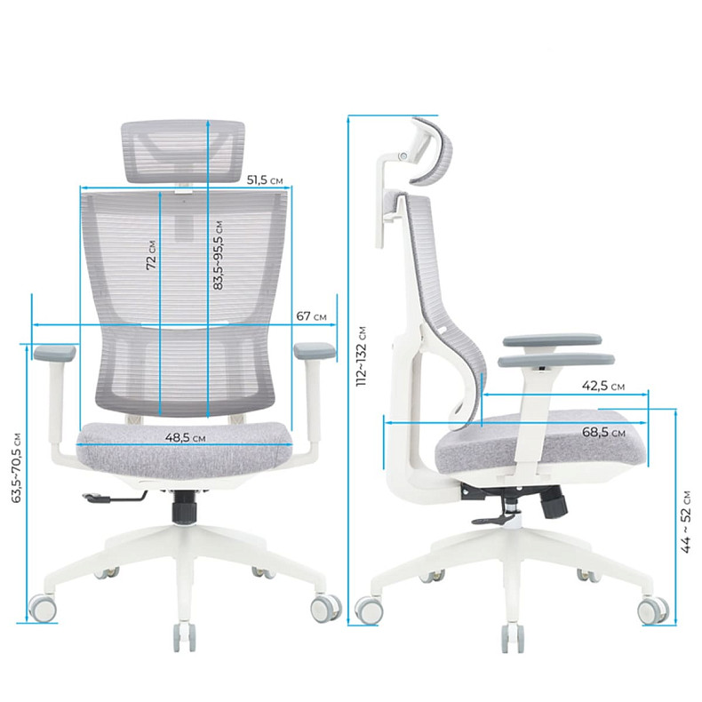 Крісло офісне OfficePro Elegant OC600-W-LG-LG