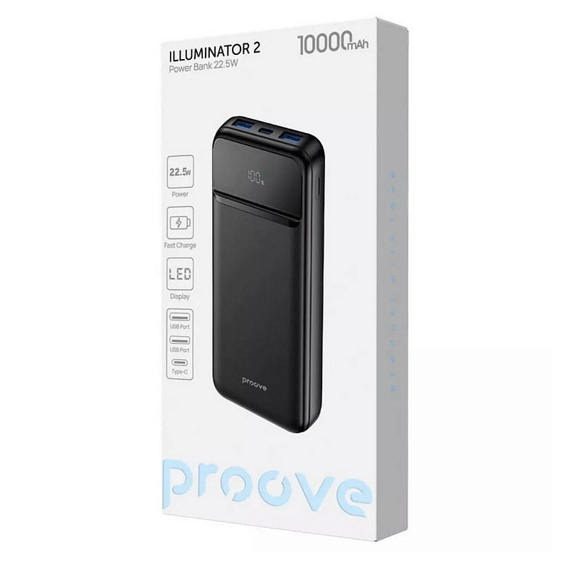 Универсальная мобильная батарея Proove Illuminator 2 22.5W 10000mAh Black (PBIP10212201)