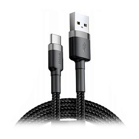 Кабель Baseus Cafule Cable USB For Type-C 3A 1M Gray+Black