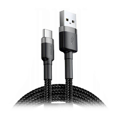 Кабель Baseus Cafule Cable USB For Type-C 3A 1M Gray+Black