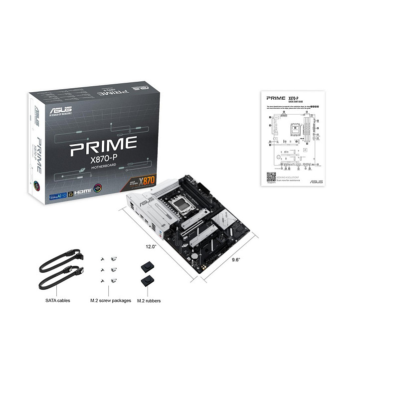 Материнская плата ASUS PRIME X870-P sAM5 X870 4xDDR5 M.2 HDMI ATX