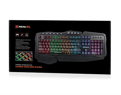 Клавіатура REAL-EL Gaming 8900 RGB Macro Black USB