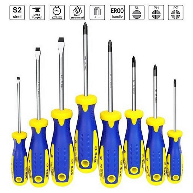 Набор отверток S&R SL-PH-PZ S2 8шт (250681108)