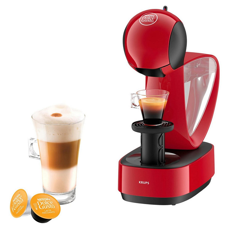 Кавоварка Krups капсульна Infinissima, 1.2л, капсули NESCAFE Dolce Gusto, червоний