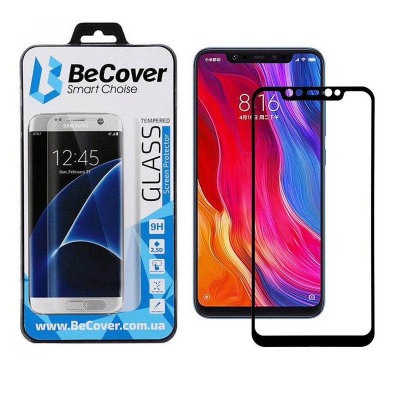 Защитное стекло BeCover для Xiaomi Mi 8 Black (702438)