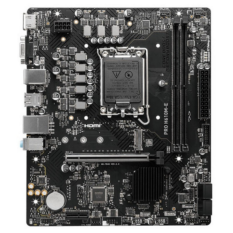 Материнcька плата MSI PRO H610M-E s1700 H610 2xDDR5 M.2 HDMI D-Sub mATX