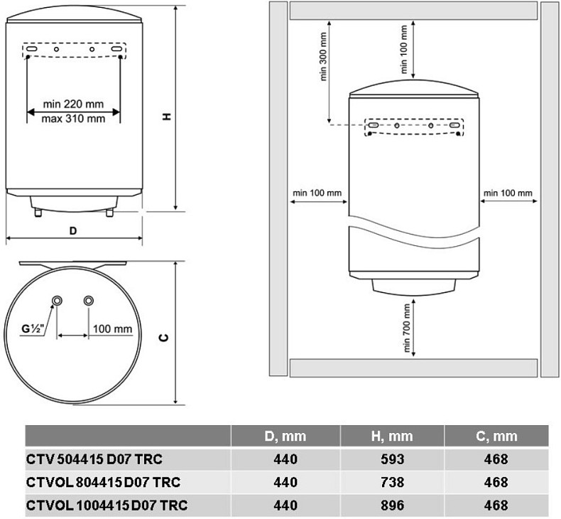Водонагреватель Tesy SimpatEco CTVOL 1004415 D07 TRC