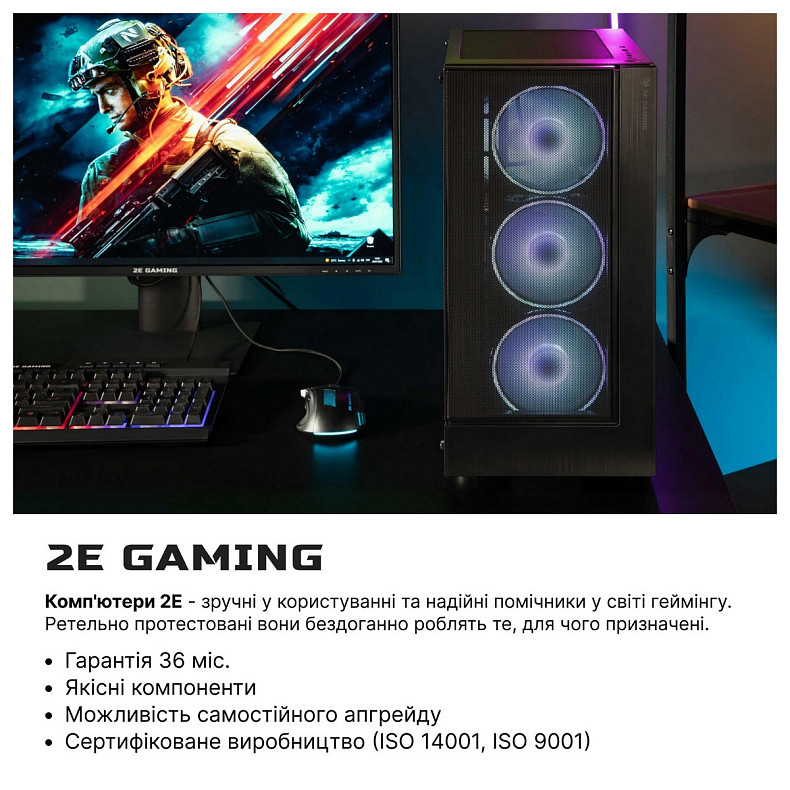 Комп'ютер 2E Complex Gaming Intel i5-12400F, 16Gb, F1TB, NVD3060-8, B660, G3301, 650W