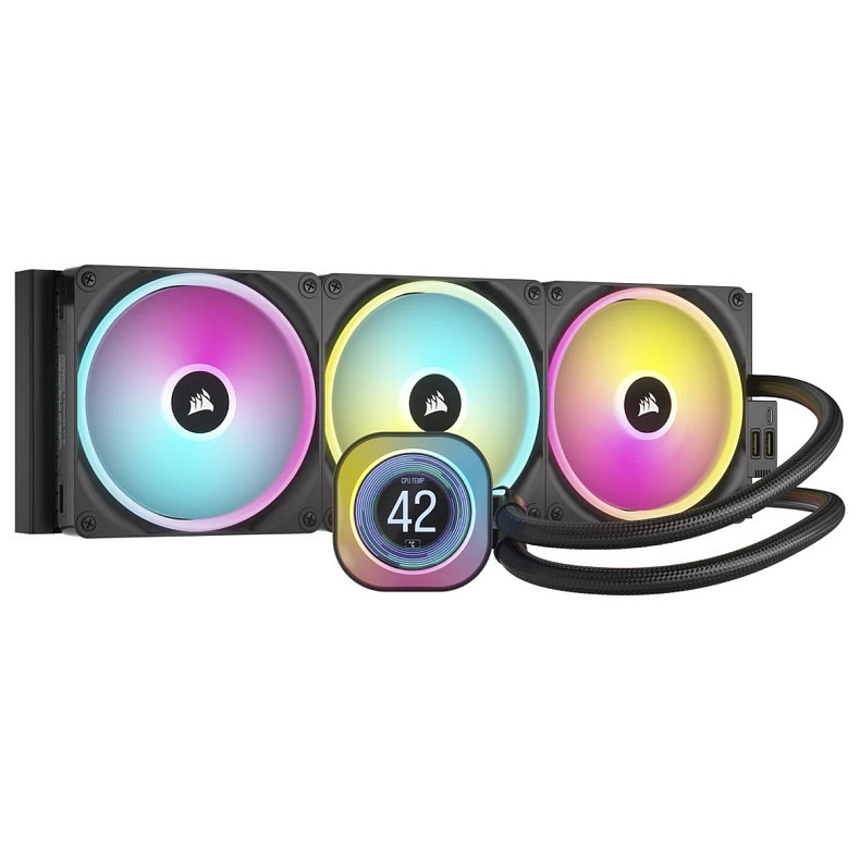 Система водяного охолодження Corsair iCUE Link H170 LCD RGB Liquid CPU Cooler Black (CW-9061009-WW)