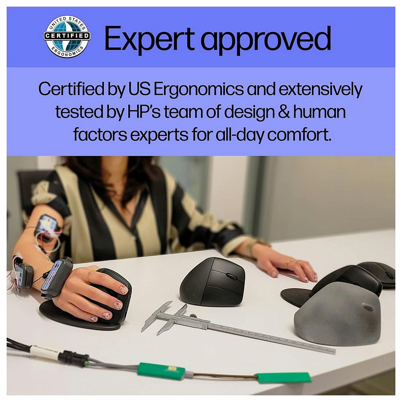 Миша HP 920 Ergonomic Vertical, WL/BT, чорний