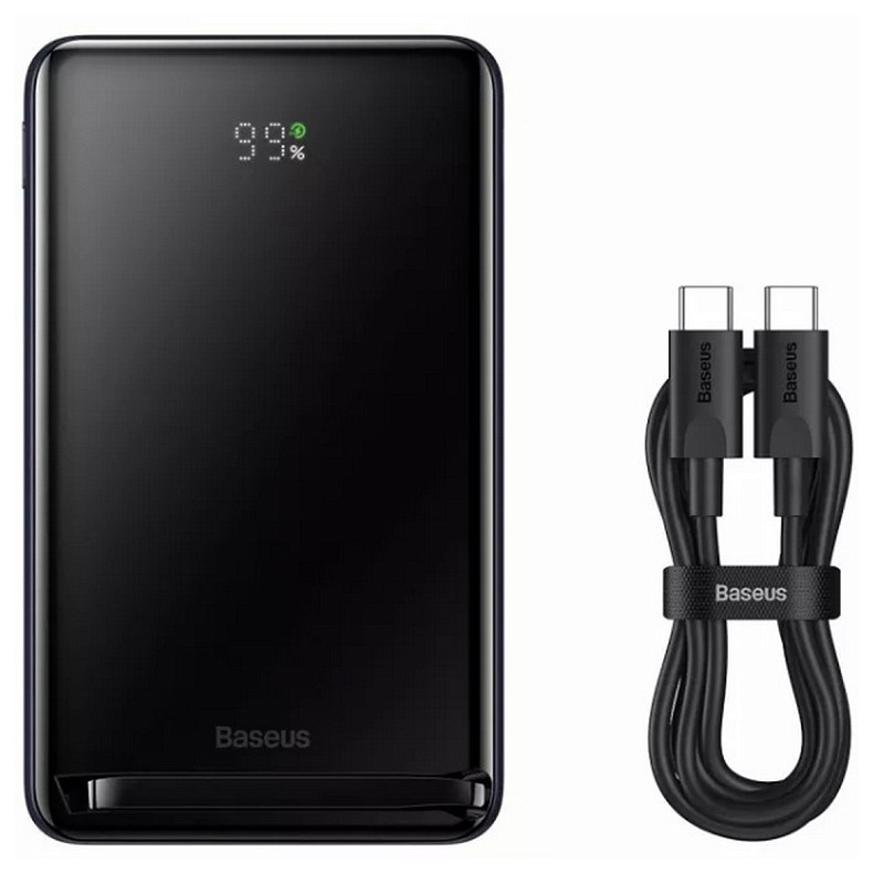 Универсальная мобильная батарея Baseus Magnetic Bracket Wireless 10000mAh 20W,Type-C PD,QC3.0,Qi,cabel 60W 0,5м Black