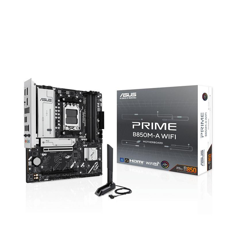 Материнская плата ASUS PRIME B850M-A WIFI sAM5 B850 4xDDR5 M.2 HDMI DP WiFi BT mATX