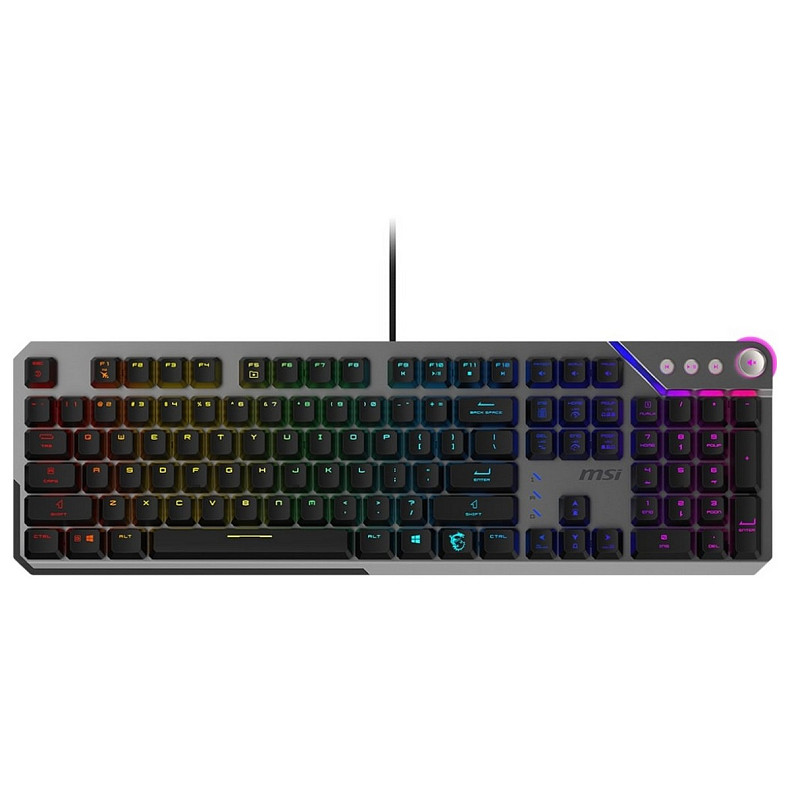 Клавіатура MSI STRIKE 600 SILENT UA 104key, Kailh Midnight Pro Silent Tactile, USB-A, EN/U