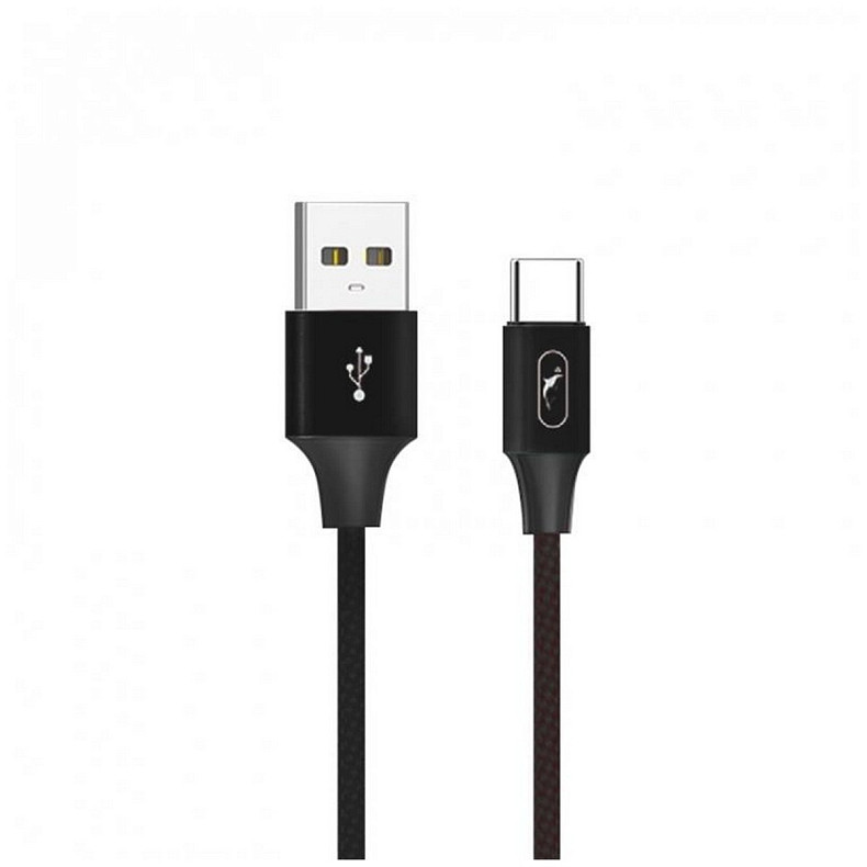 Кабель SkyDolphin S55T Neylon USB - Type-C 1м, Black (USB-000436)