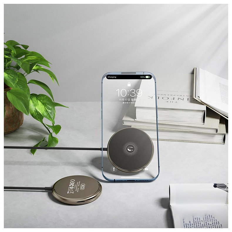 Бездротовий зарядний пристрій XO CX028 15W Beige (CX028.tranish)