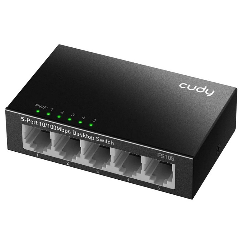 Коммутатор Cudy FS105, 5 портовый 10/100 Mbps Metal Switch