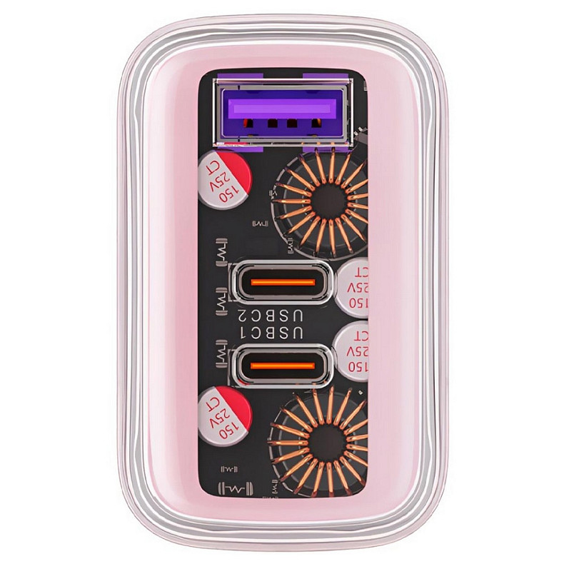 Зарядний пристрій 3xUSB 65W (2xUSB-C+USB-A) Gan A45 Fast Charger Cherry blossom Acefast