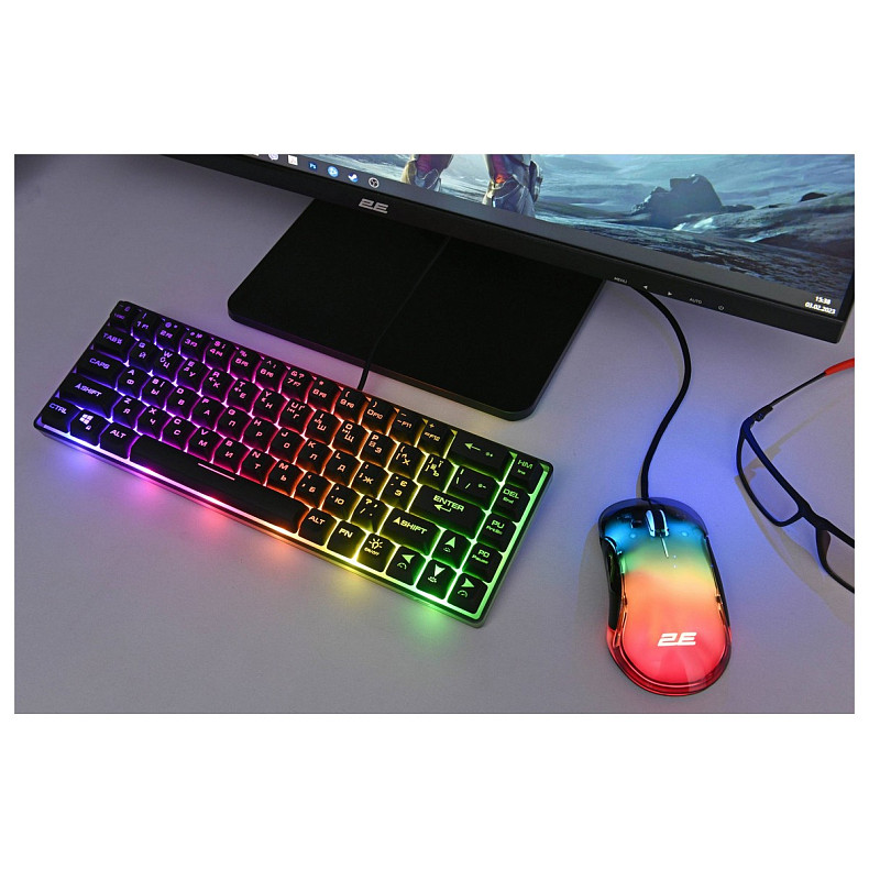 Мышка 2E GAMING MG345 RGB USB Transparent