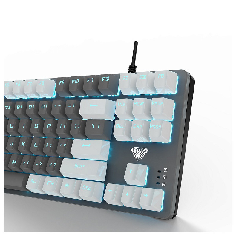 Клавиатура Aula Mechanical F3287 Grey/White keycap KRGD blue (6948391240954)