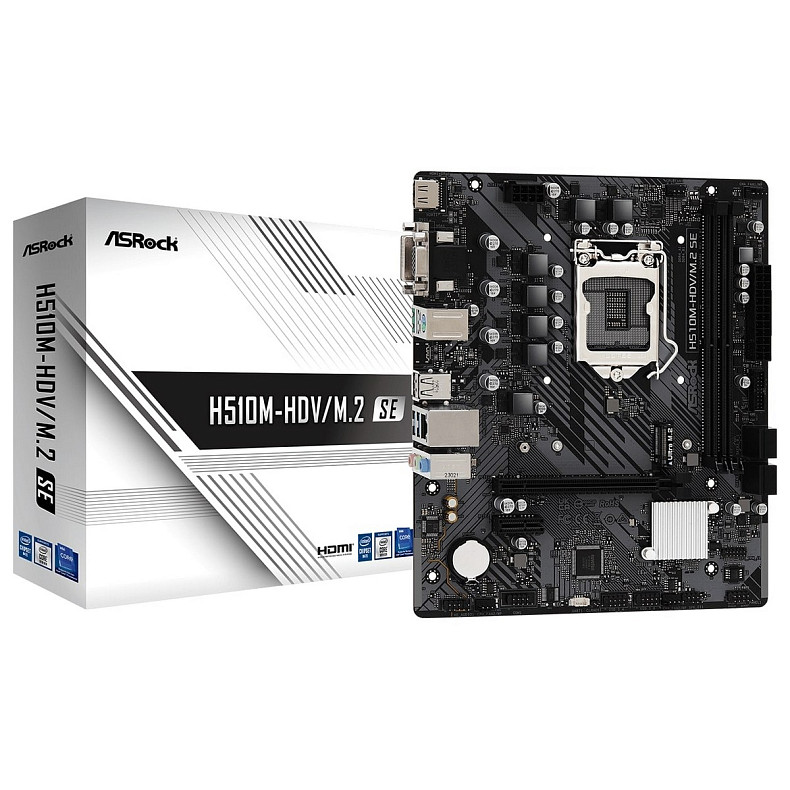 Материнська плата ASRock H510M-HDV/M.2 SE s1200 H510 2xDDR4 M.2 HDMI DVI mATX