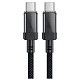 Кабель USB 2.0 USB-C to USB-C, 1.2 м, 60W, 3.0A, stainless steel Black, C12-03 Acefast