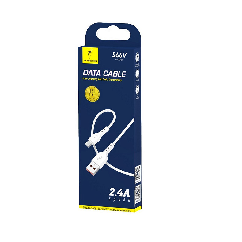Кабель SkyDolphin S66V USB - micro USB (M/M), 1 м, White (SDUSB-000651)