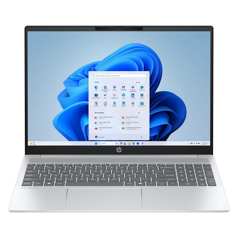 Ноутбук HP OmniBook 5 16-af1013ru 16" WUXGA IPS AG, Intel U7-255U, 24GB, F1TB, UMA, DOS, серебристый