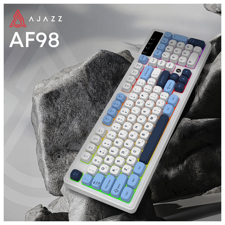 Клавиатура Ajazz AF98 Black USB-C Glacier Blue (AF98-GB)