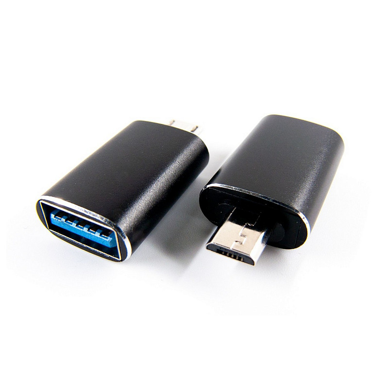 Адаптер Dengos OTG USB-microUSB Black (ADP-017)