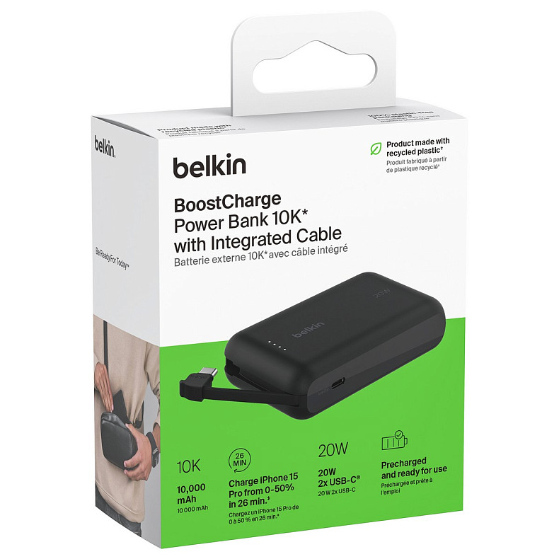 Универсальная мобильная батарея Belkin Boost Charge 10000mAh Black (BPB021HQBK)
