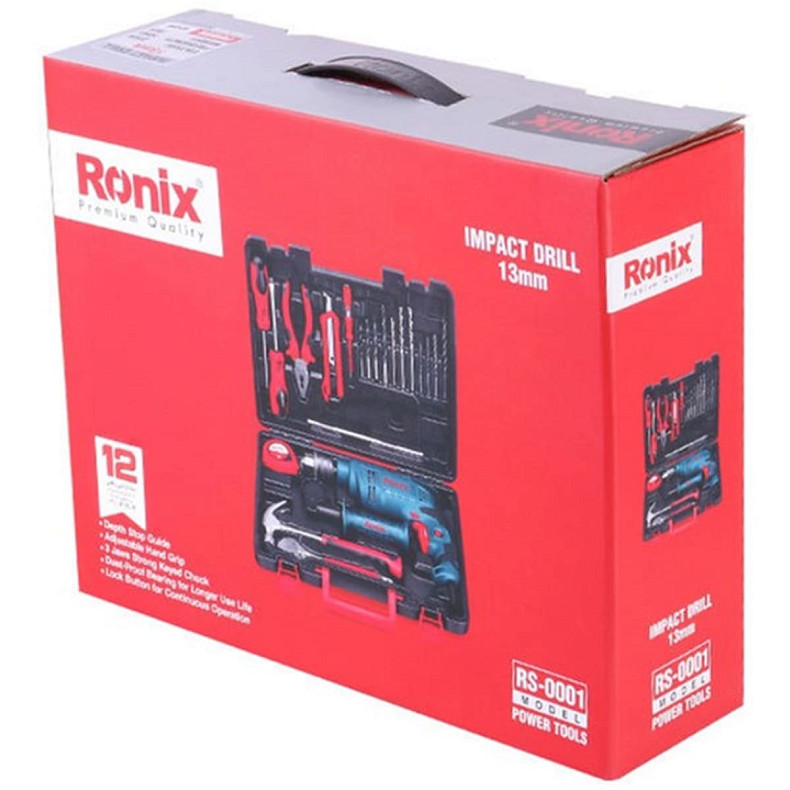 Набор инструментов Ronix с ударной дрелью 650Вт (RS-0001)