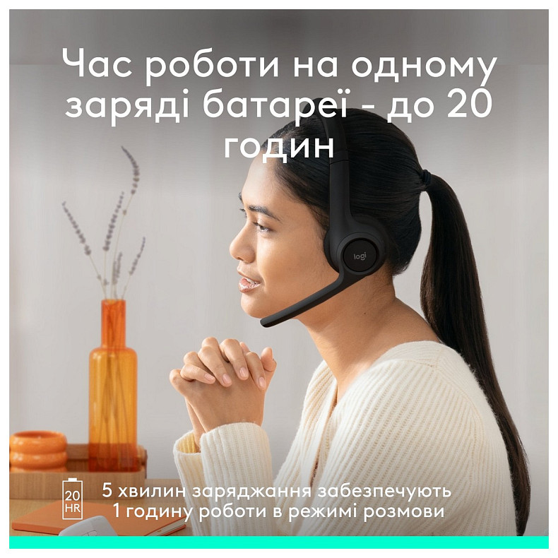 Наушники Logitech Zone 300 Wireless Black (981-001407)