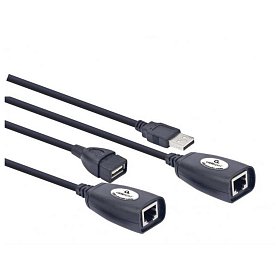 Кабель Cablexpert UAE-30M Удлинитель USB2.0 по витой паре, до 30 м, черный
