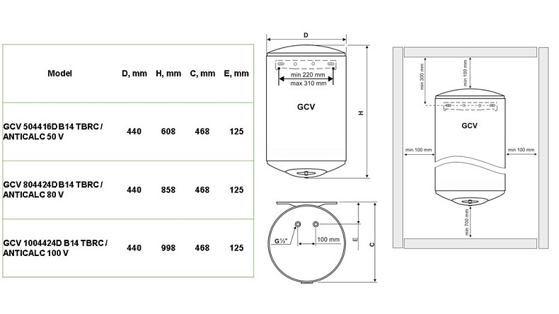 Водонагрівач Tesy GCV 504416D B14 TBRC / ANTICALC 50 V