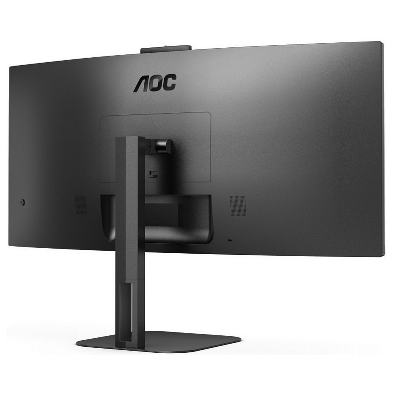 TFT 34" AOC CU34V5CW/BK, WQHD, VA, 100Гц, 1 мс, вигнутий, HDMI, DP, USB-C, USB-hub, webcam, колонки