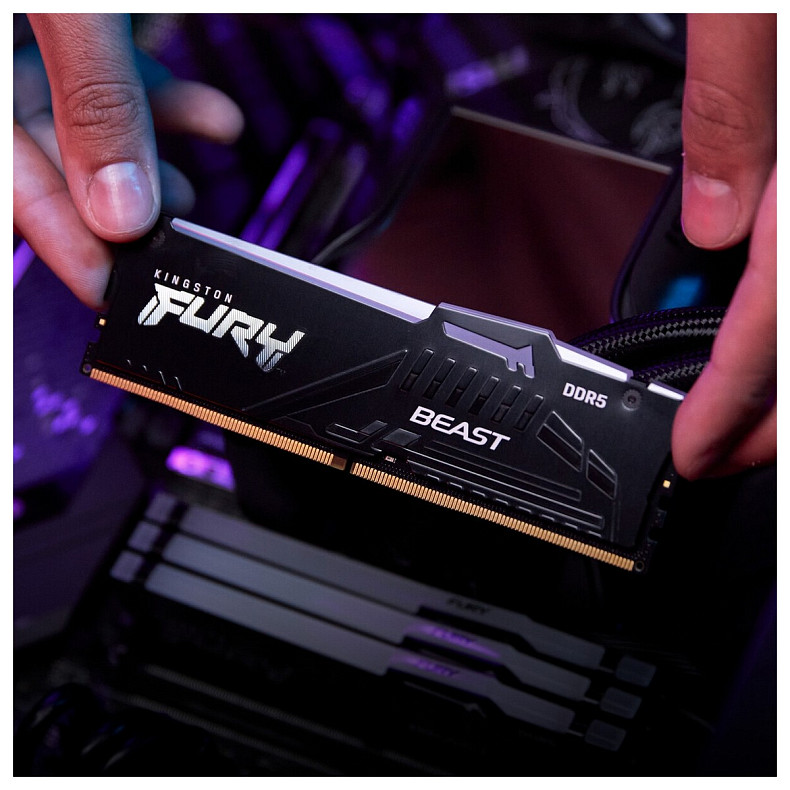 ОЗУ DDR5 2x8GB/5200 Kingston Fury Beast RGB Black (KF552C40BBAK2-16)