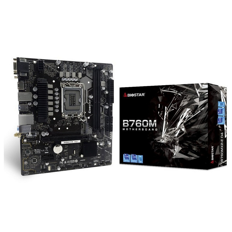 Материнська плата Biostar B760MX2-E D4 s1700 B760 2xDDR4 HDMI D-Sub mATX