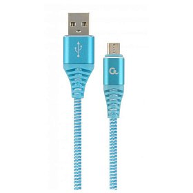 Кабель Cablexpert (CC-USB2B-AMmBM-2M-VW) USB 2.0 A - microUSB, преміум, 2м, блакитний