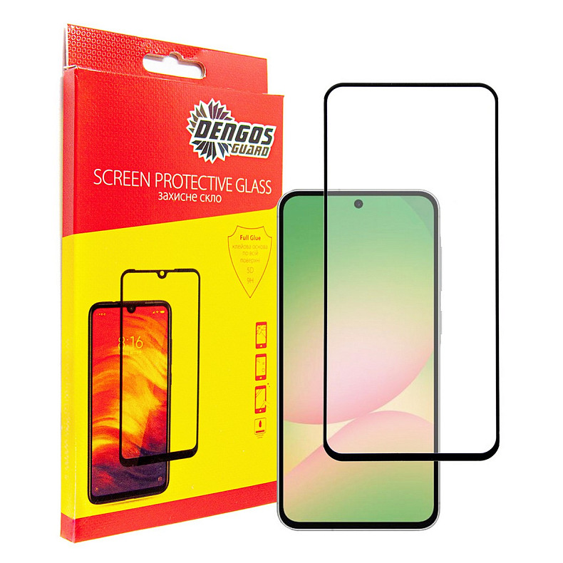 Защитное стекло Dengos для Samsung Galaxy A56 5G SM-A566 Black Full Glue (TGFG-388)