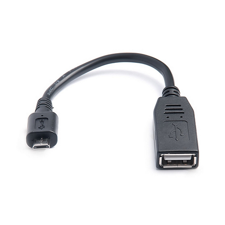 Кабель REAL-EL USB - micro USB V 2.0 (F/M), 0.1 м, черный (EL123500014)